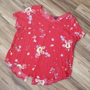 Torrid Red Floral Top